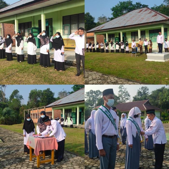 'Upacara Rutin  Penghormatan Bendera Merah Putih setiap tanggal 17 Sekaligus Pelantikan Pengurus OSIS MAN 3 Batanghari Masa Bakti 2021/2022'