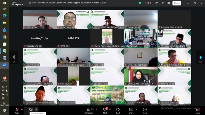 Perkuat Tata Kelola Anggaran, Kepala Madrasah Ikuti Rakor dan Evaluasi NKA Satker Triwulan II TA 2026