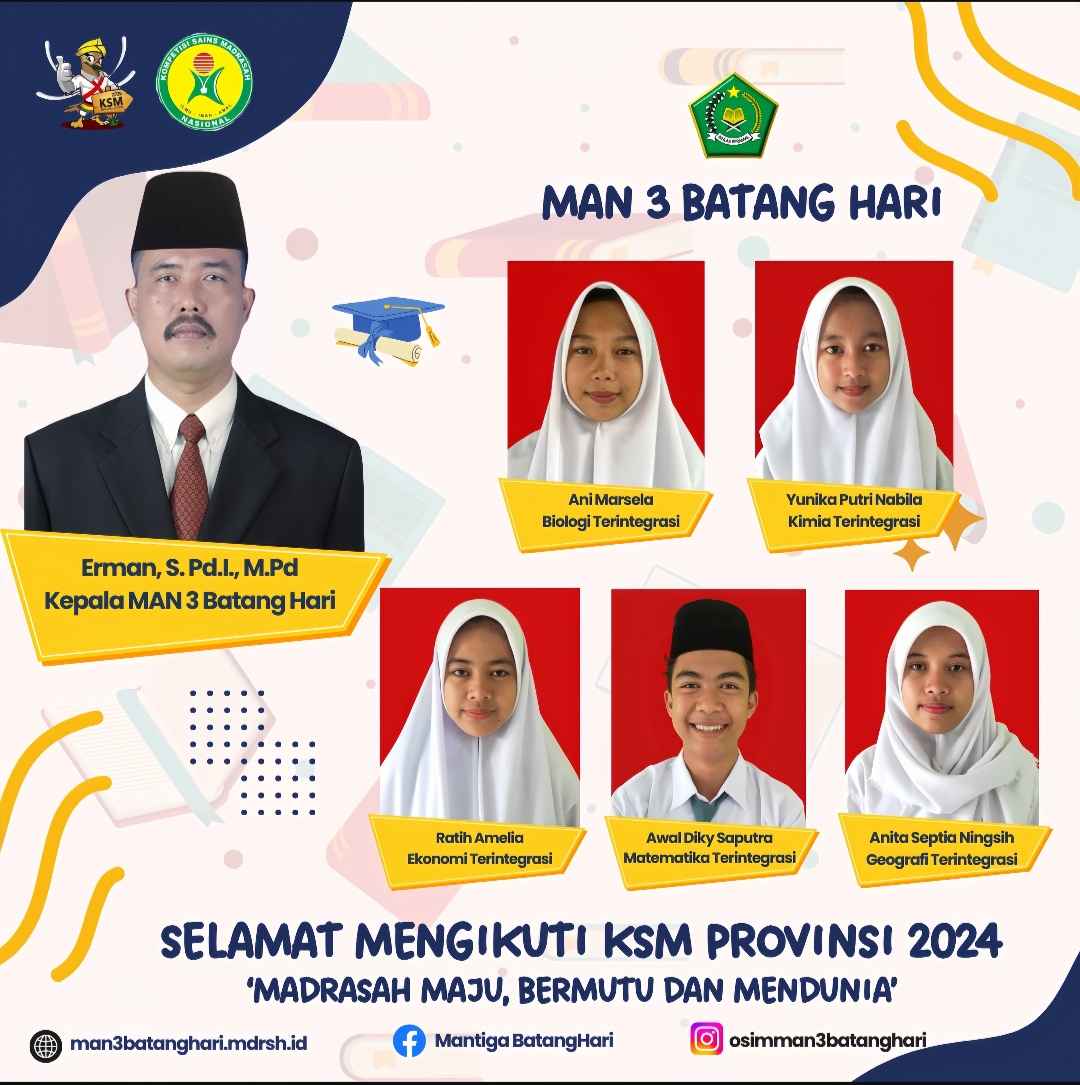 â€˜5 Peserta KSM Utusan MAN 3 Batang Hari Ikut Berlaga Pada Ajang KSM Provinsi 2024â€™