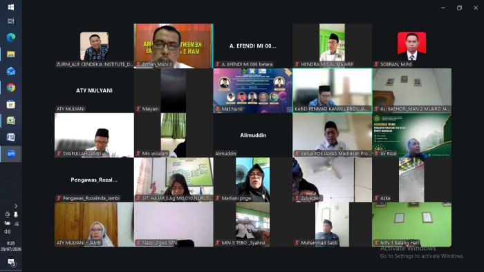 Kepala MAN 3 Batang Hari Ikuti Webinar POKJAWAS Kemenag Provinsi Jambi tentang Implementasi Kurikulum Berbasis Cinta