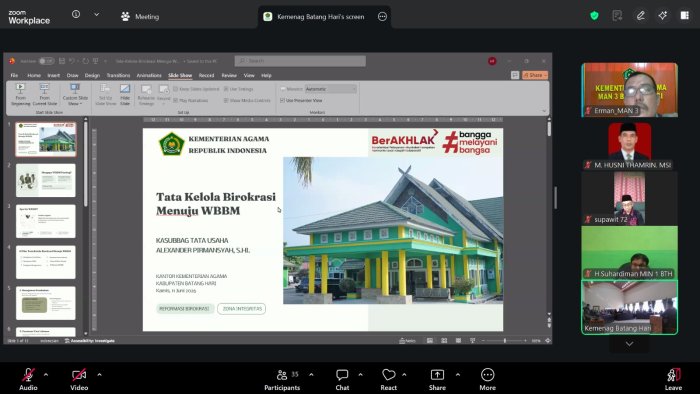 Kepala Madrasah Ikuti Zoom Meeting Pembahasan Tata Kelola Birokrasi Menuju WBBM Kepala Madrasah Ikuti Zoom Meeting Pembahasan Tata Kelola Birokrasi Menuju WBBM