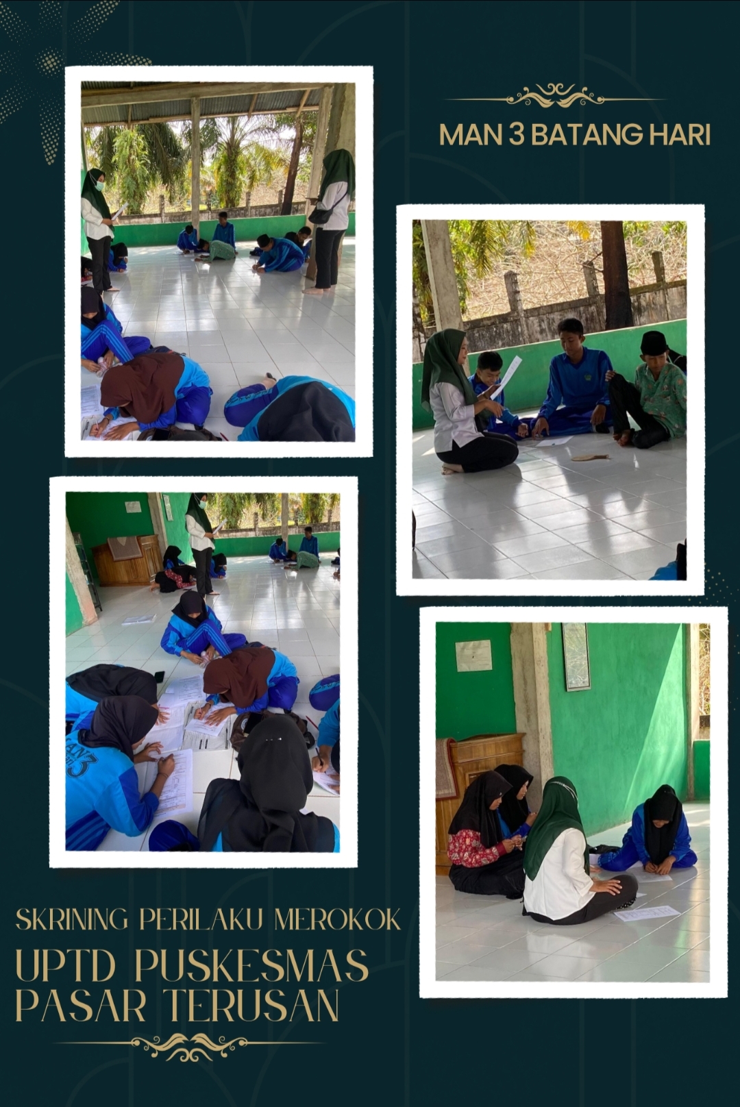'Peserta Didik MAN 3 Batang Hari Ikuti Skrining Perilaku Merokok Pada Institusi Pendidikan Oleh Puskesmas Desa Pasar Terusan'